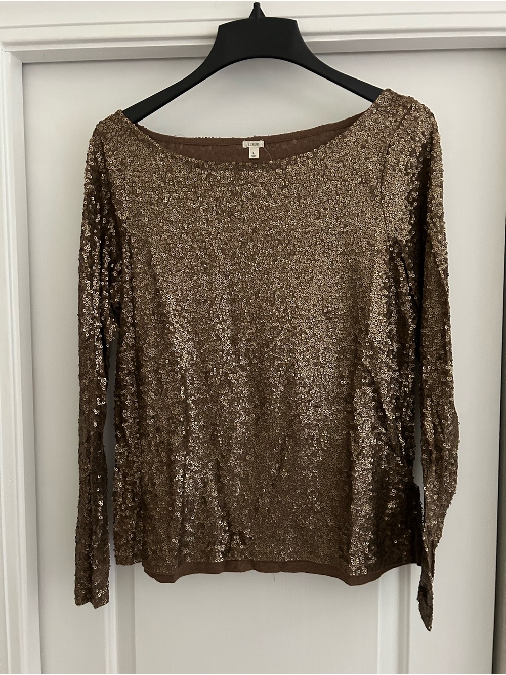 J. Crew Bronze (Gold) Sequin Long-Sleeve Top